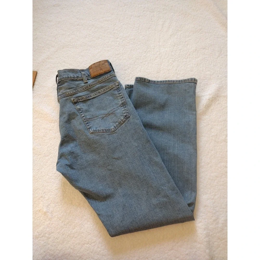 Levi's Strauss & Co Signature Jean Mens 36WX32L Blue Boot Cut Mid Wash High Rise